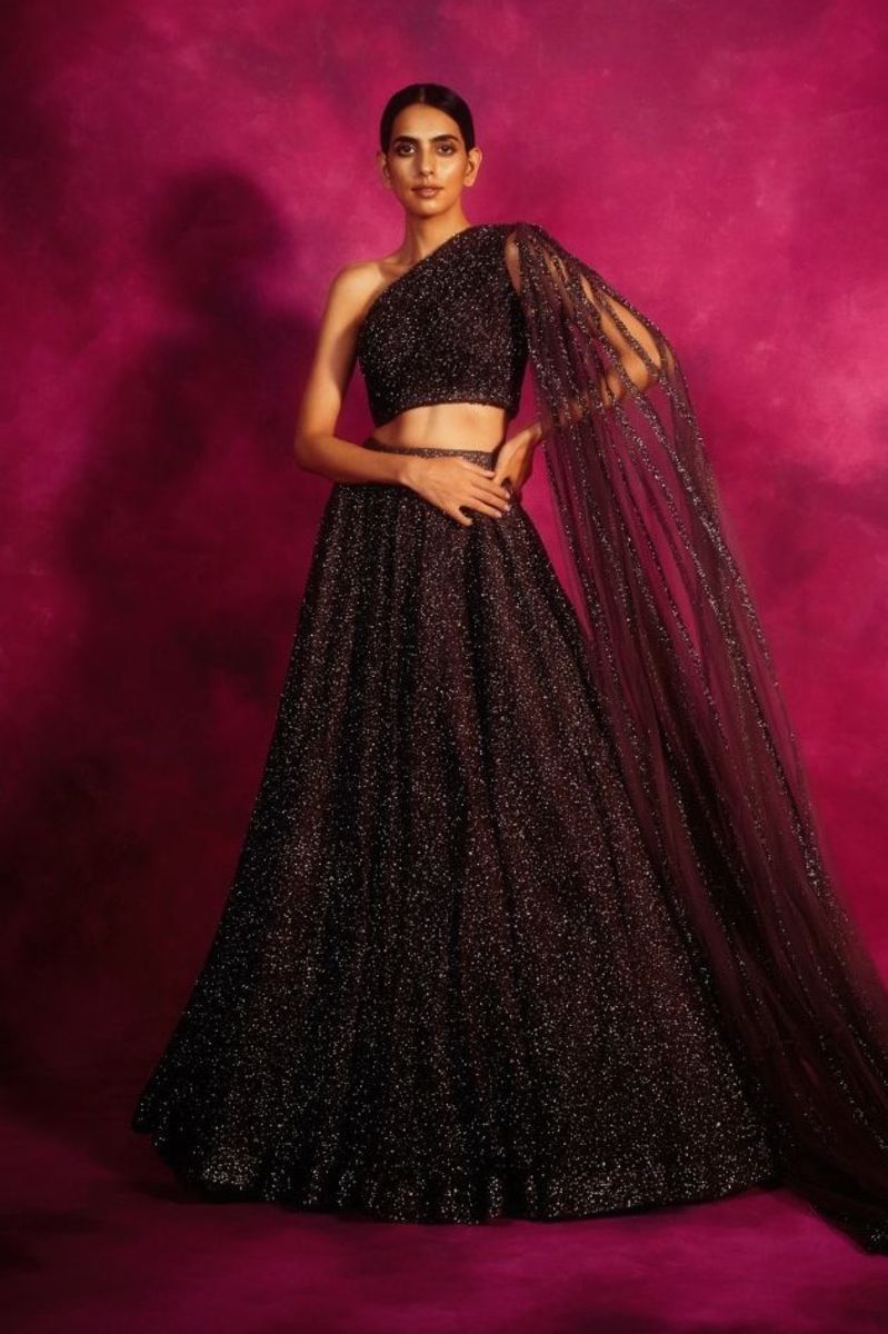 DULL SILVER EMBELLISHED LEHENGA SET