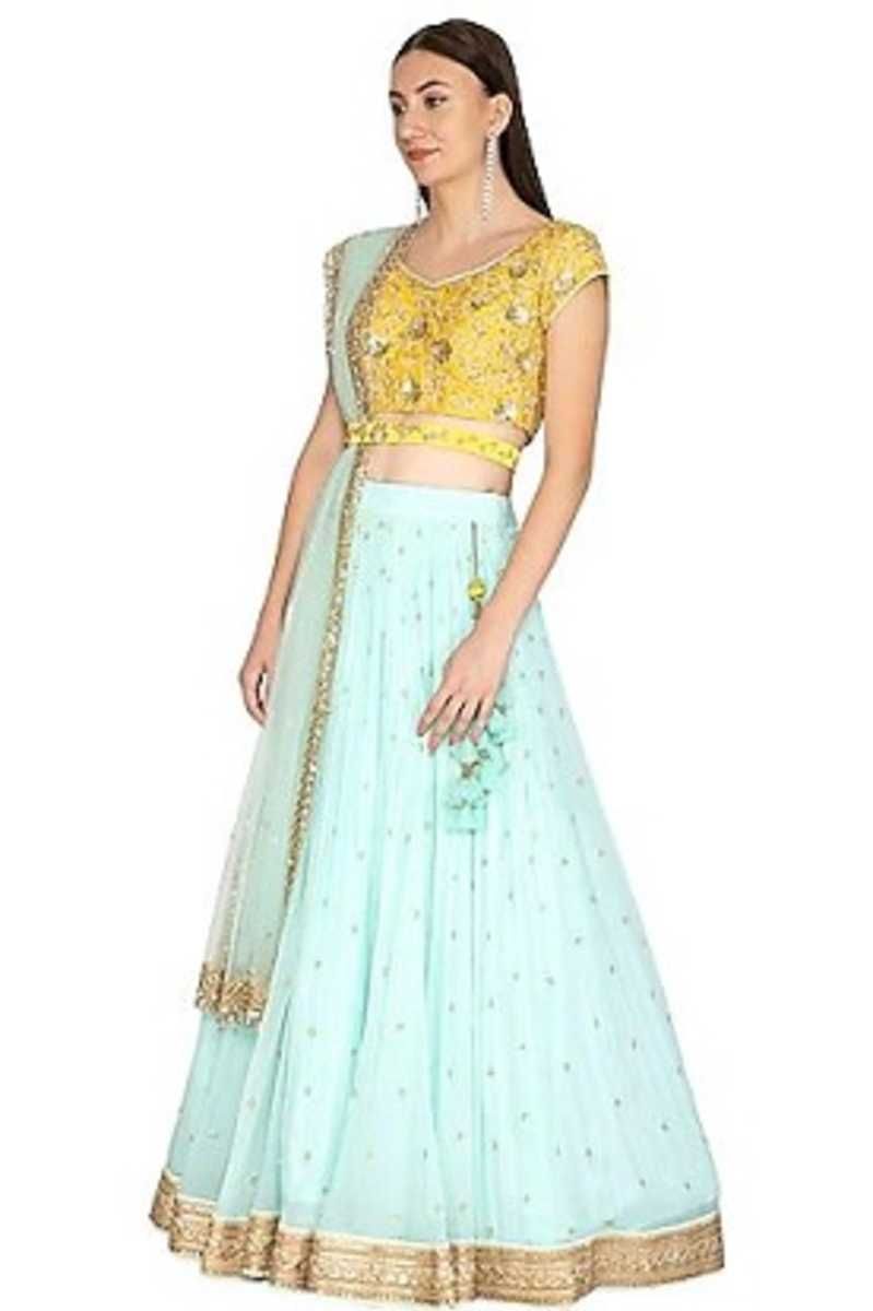 AQUA EMB. GGT LEHENGA SET