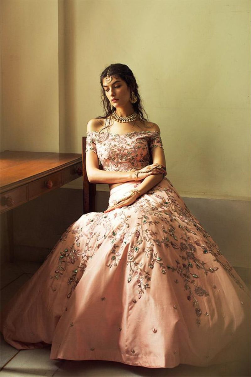 PINK SILK ZARDOZI EMBROIDERED PINK LEHENGA SET