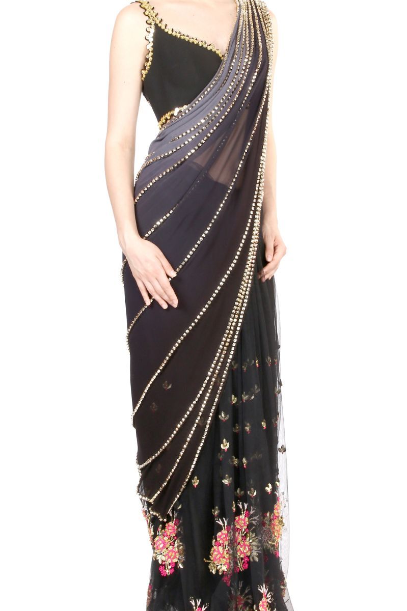 BLACK SAREE SET