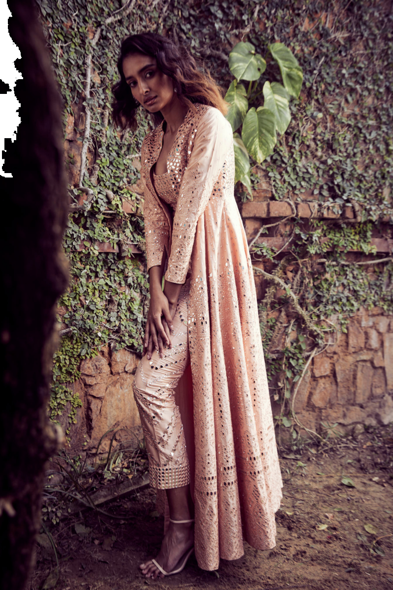 MIRROR WORK PANT SET