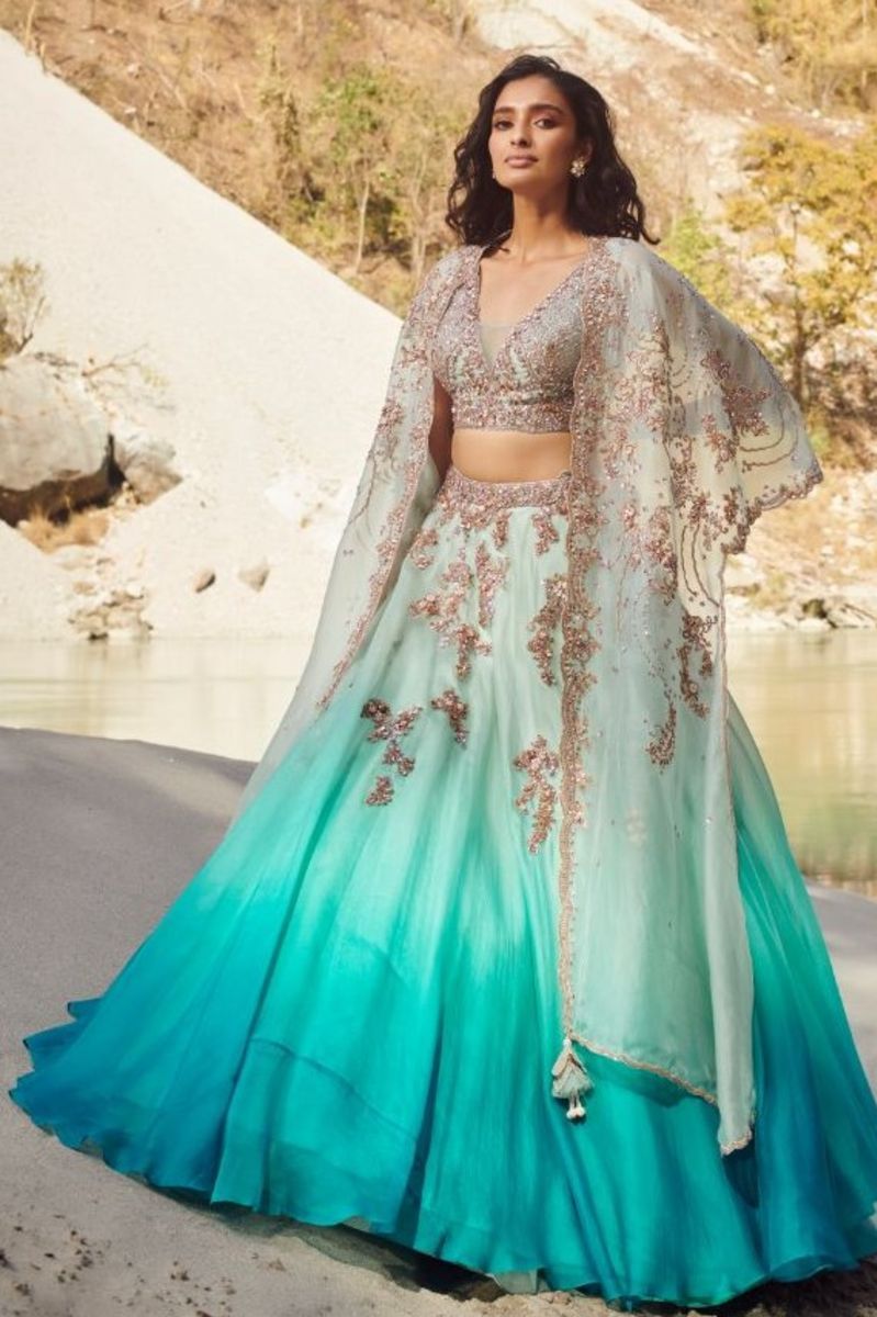 FAIROZ ORGANZA LEHENGA SET