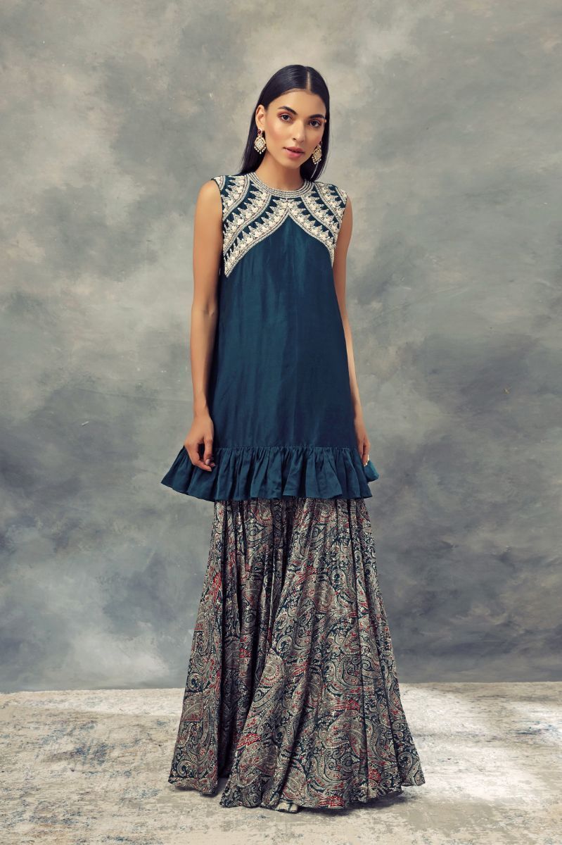 PEACOCK GREEN TOP AND PANT