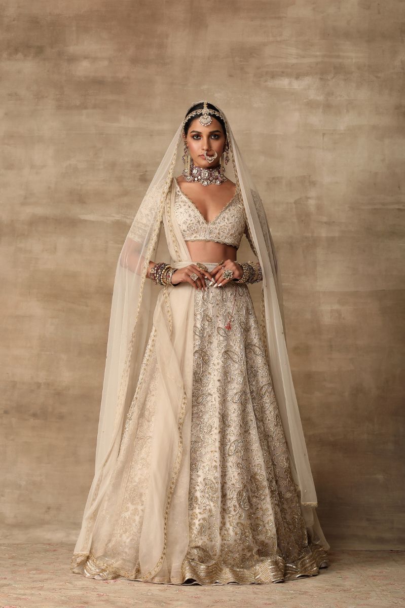 IVORY EMBROIDERED LEHENGA SET