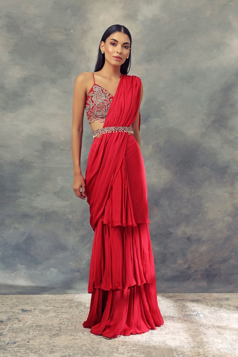 RUBY LAYERED SAREE SET 