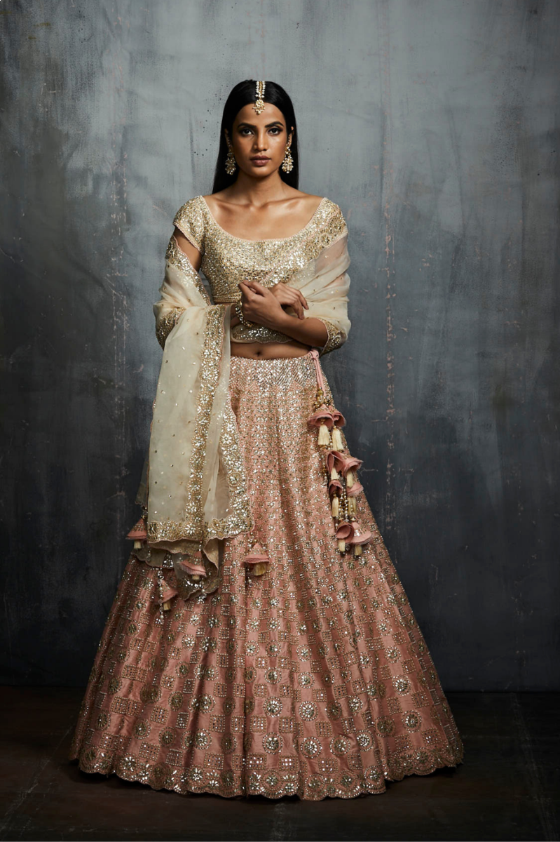 COPPER GOTA PATTI LEHENGA SET