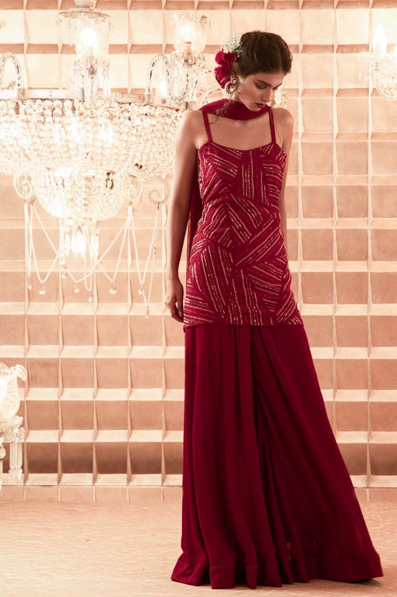 Embroidered Kurta & Gharara Set