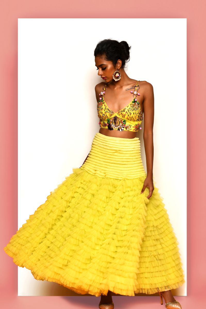 LIME YELLOW LEHENGA SET