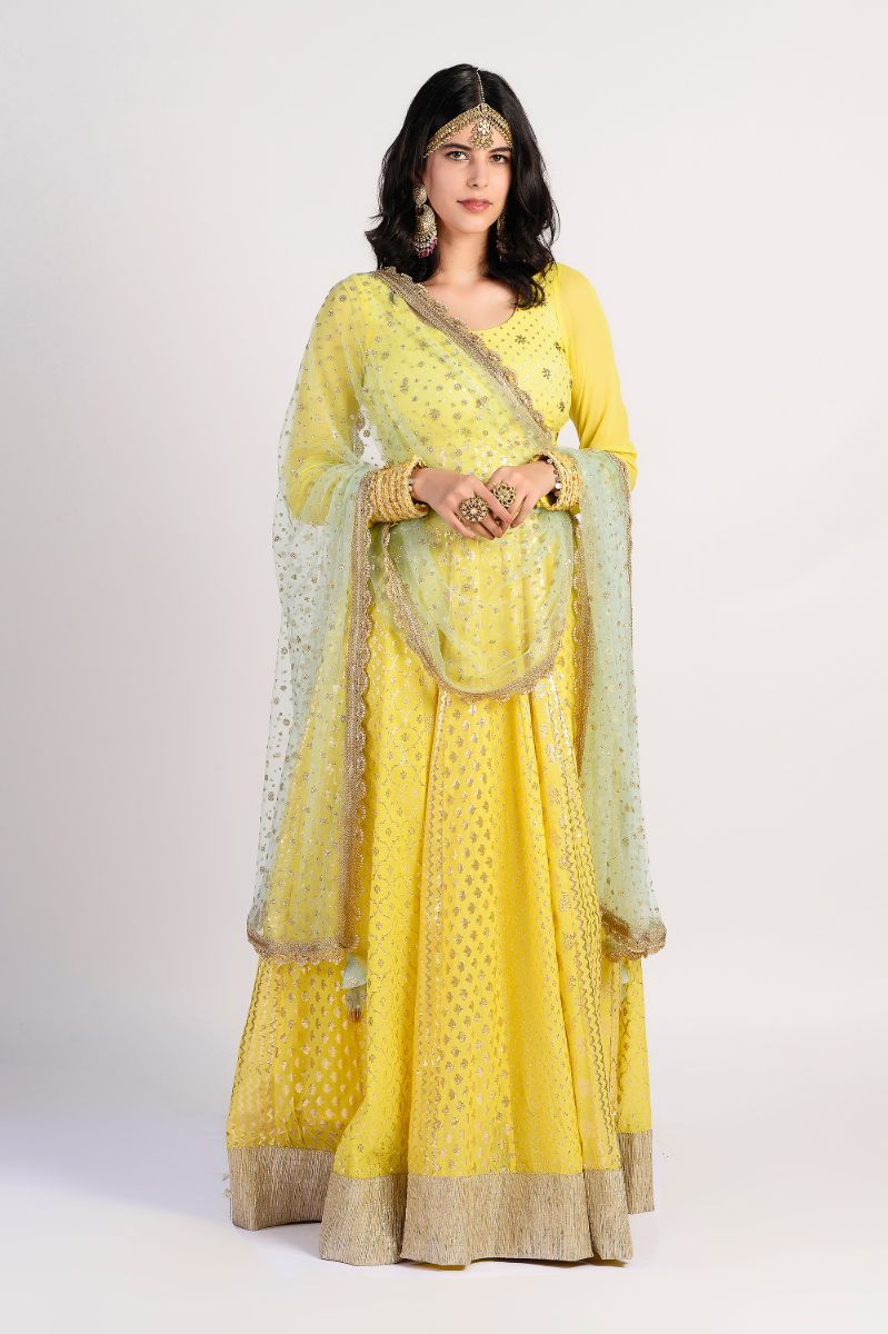 CHANDERI ANARKALI WITH DUPATTA