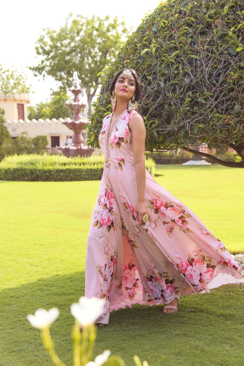 PINK FLORAL JUMPSUIT