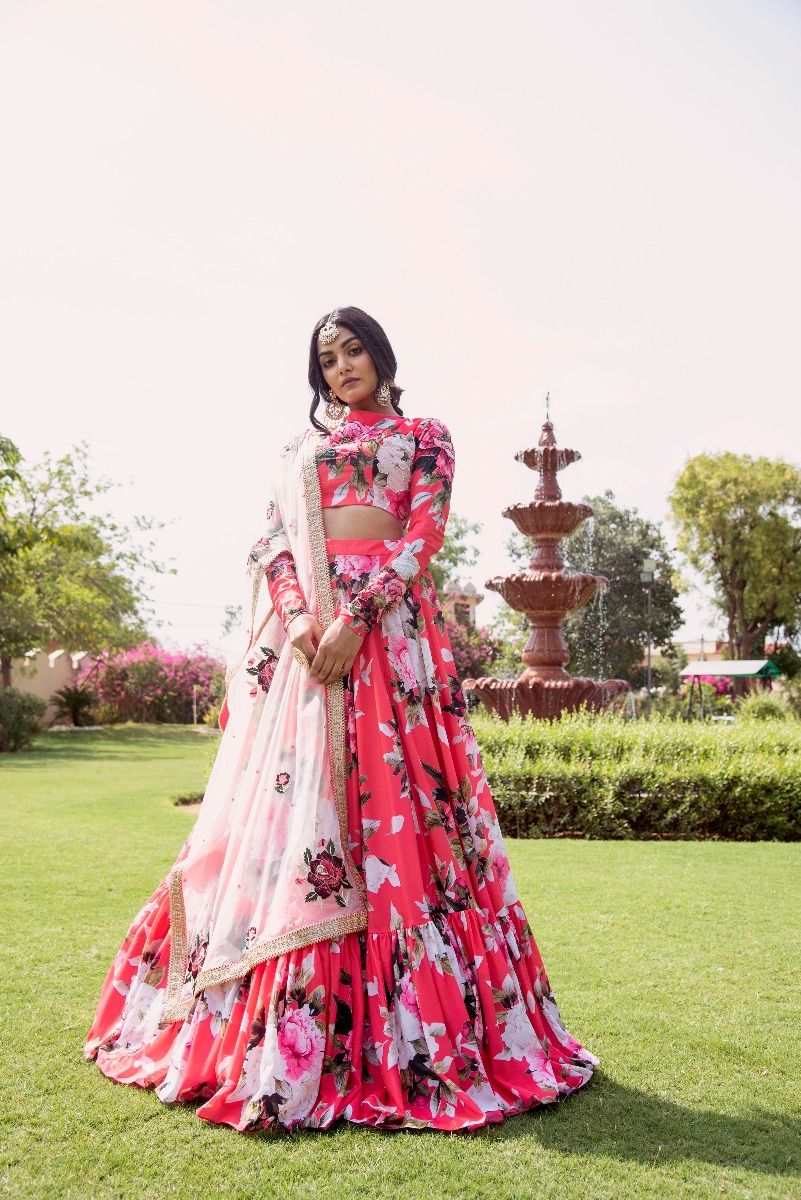 BRIGHT PINK LEHENGA SET