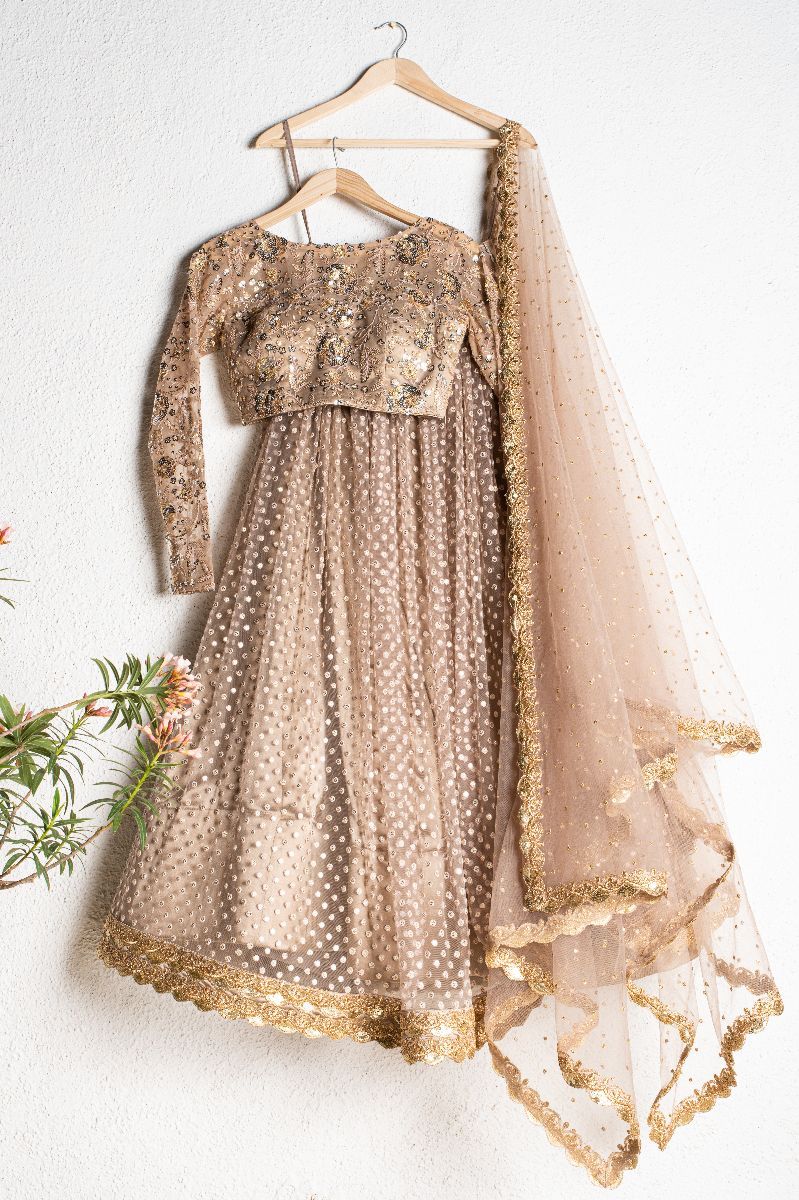 ROSEWOOD & GOLD LEHENGA SET