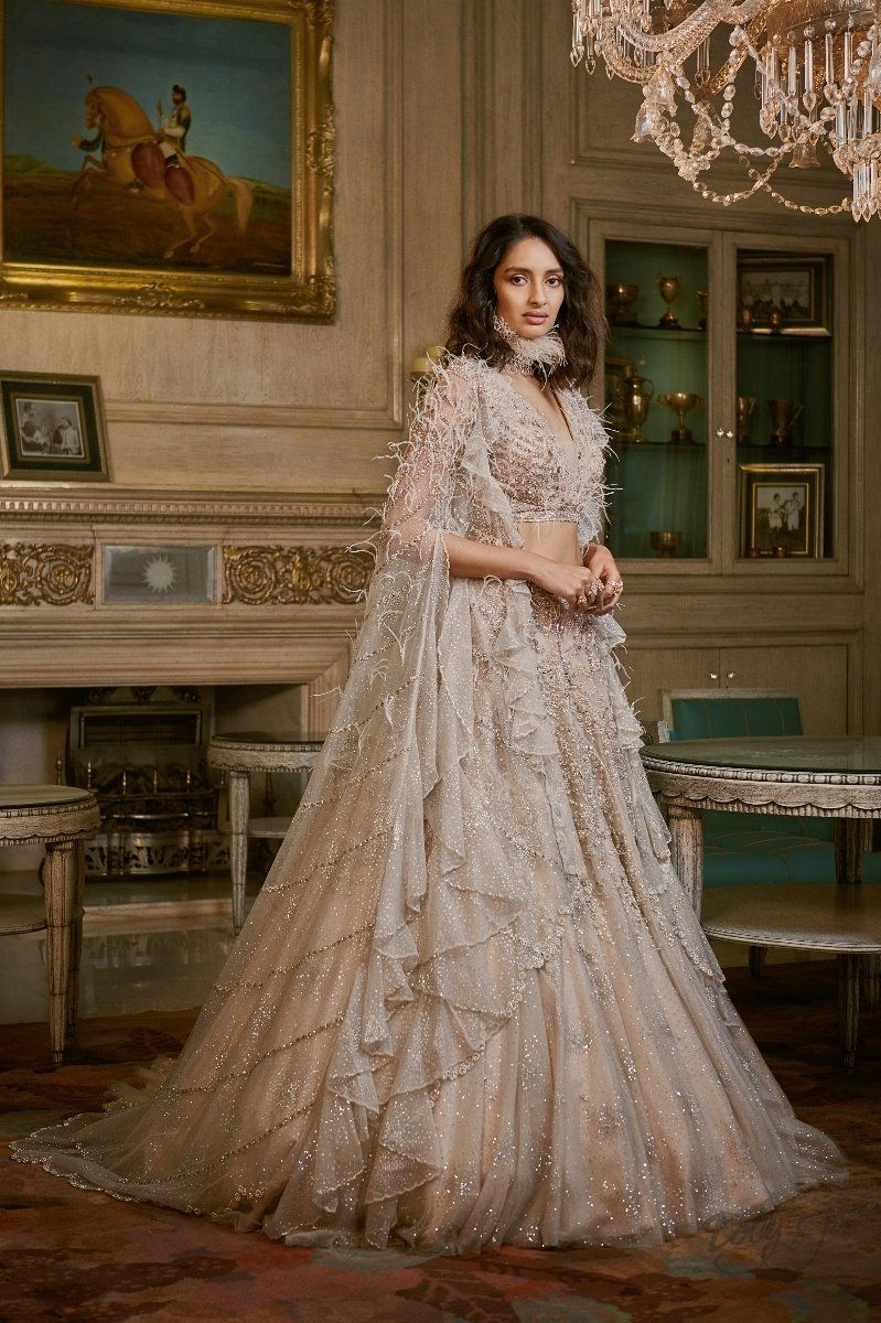 AAFREEN SHIMMER TULLE LEHNGA SET