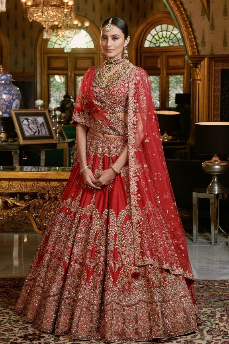 NAIMA RAW SILK BRIDAL LEHENGA SET
