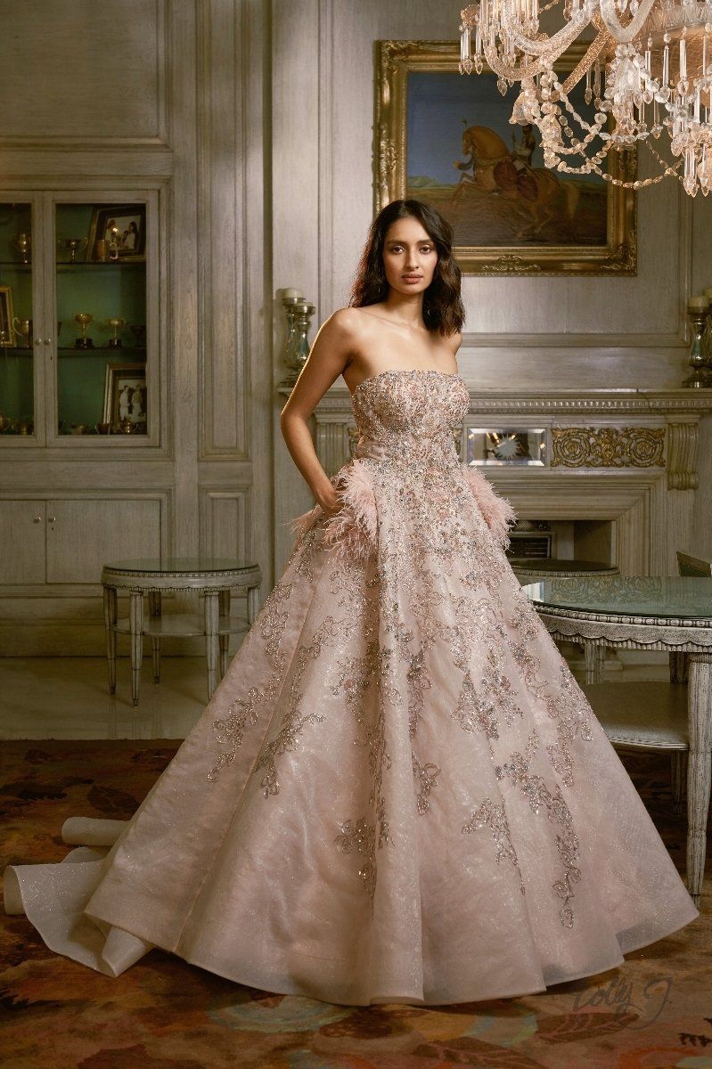 YULIA JACQUARD ORGANZA GOWN
