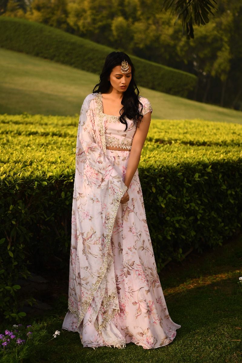 BLUSH PINK EMBROIDERED LEHENGA SET