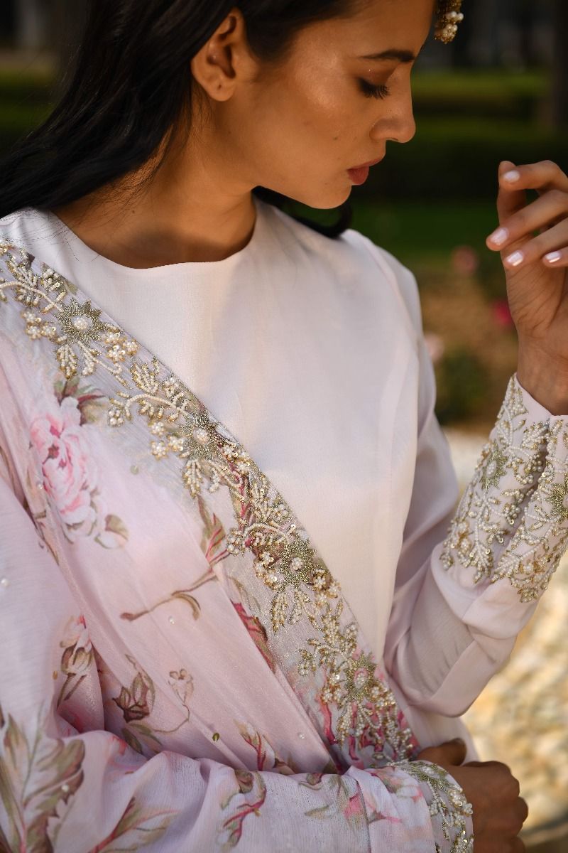 BLUSH PINK EMBROIDED ANARKALI SET