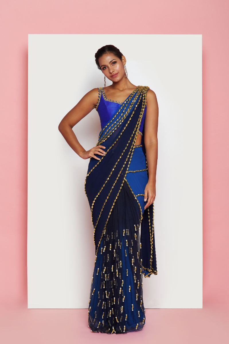 MIDNIGHT BLUE SAREE SET