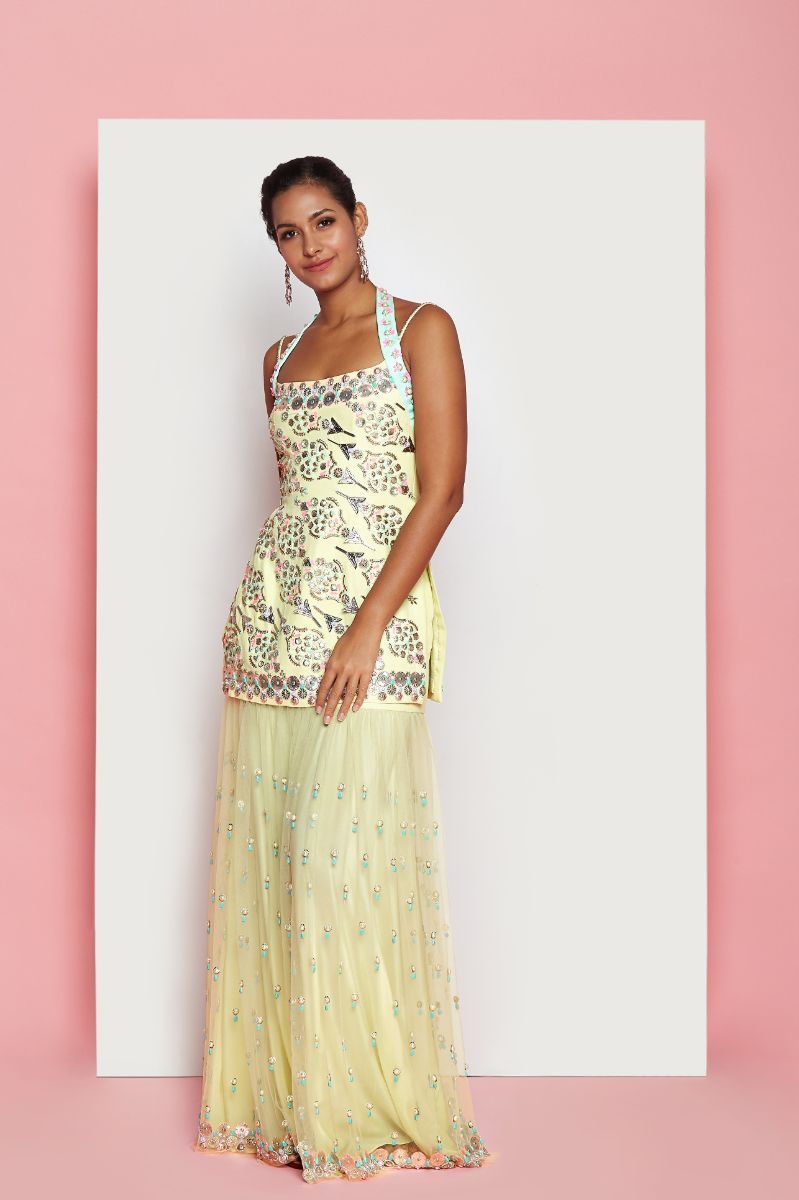 RIOT YELLOW SAREE SET