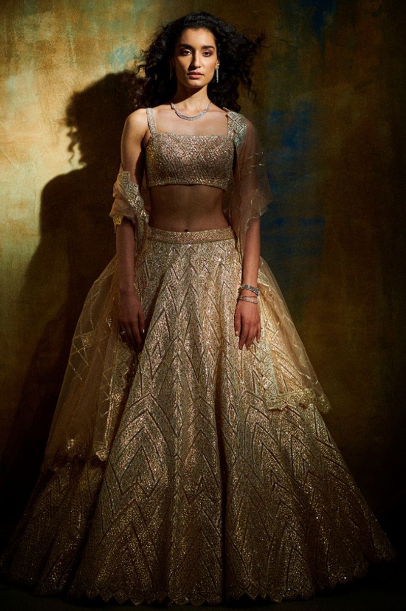 ROSE GOLD METALLIC LEHENGA