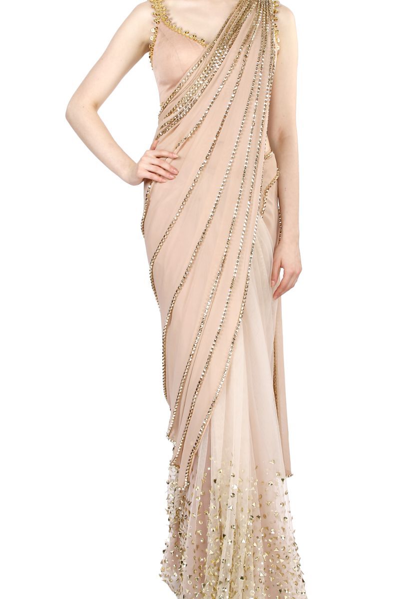 BEIGE SAREE SET