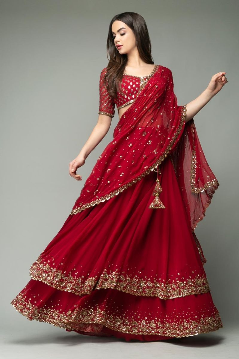 HASEENA RED LEHENGA SET