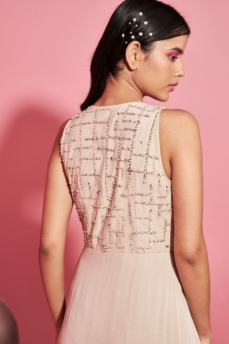 IVORY TIERED SHIRT WITH EMBROIDERED PANTS