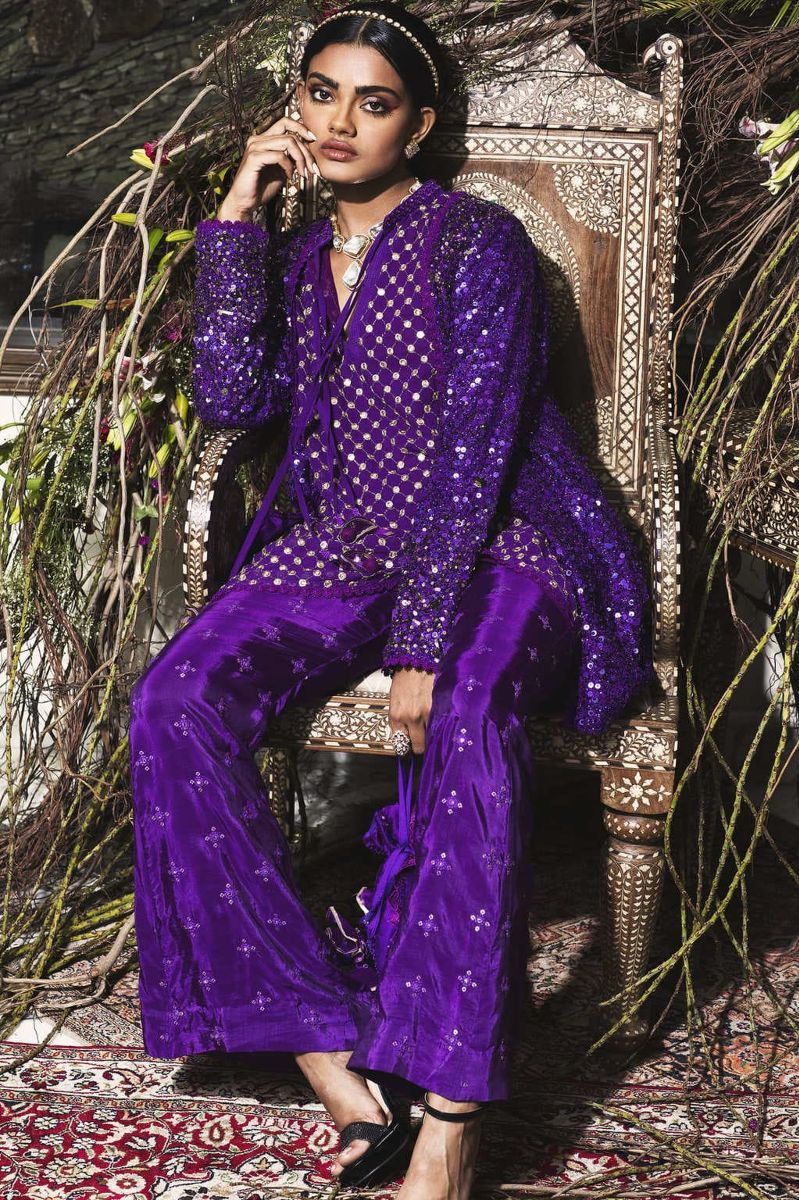 SEQUINNED JACKET SET