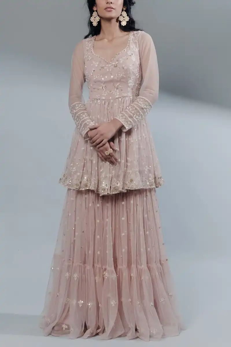 PINK THREAD SHARARA SET