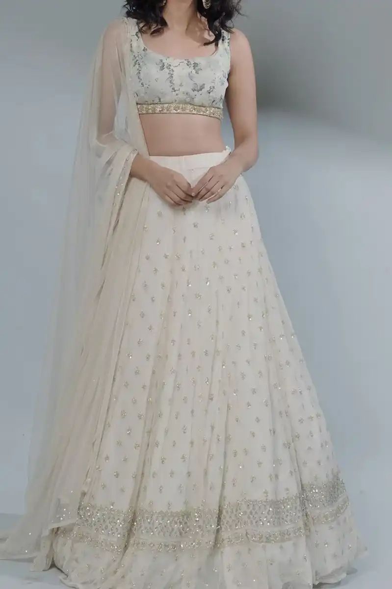 WHITE LEHENGA SET