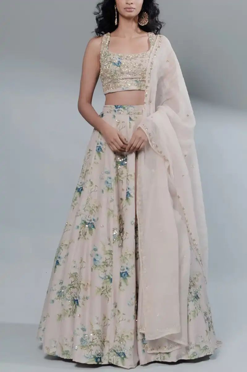 PINK FLORAL LEHENGA SET