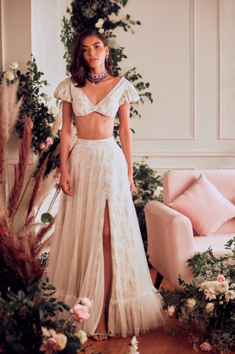 IVORY EMBELLISHED LEHENGA SET