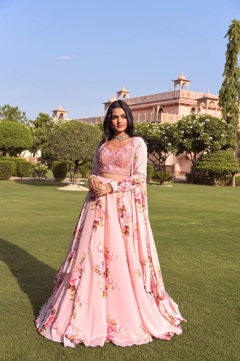 PINK CAPE LEHENGA SET