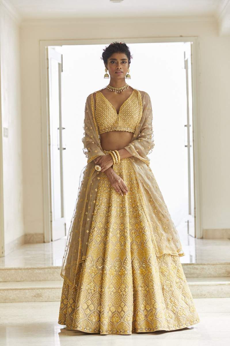 YELLOW DORI WORK LEHENGA SET-2