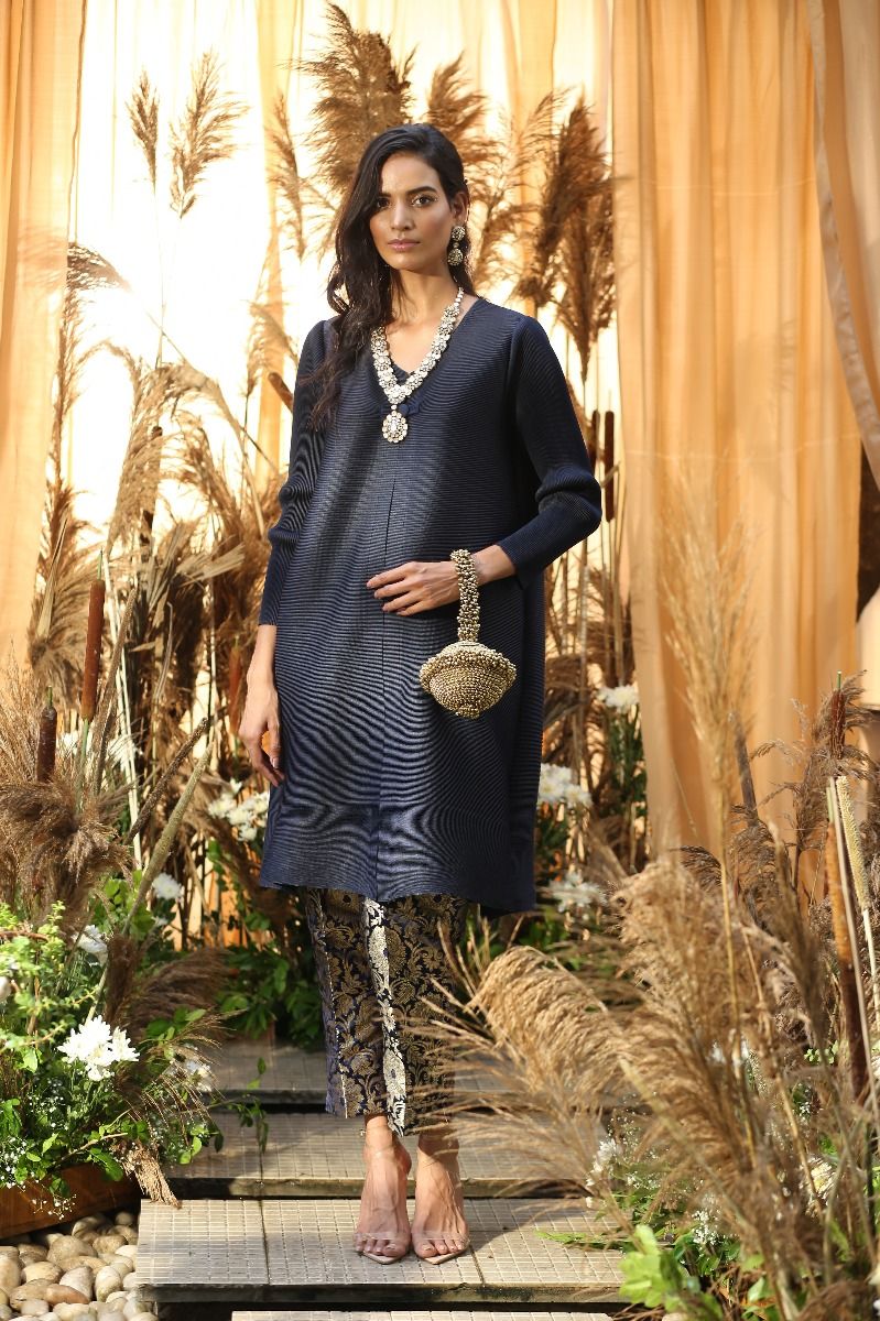 MIDNIGHT BLUE FLARED KURTA