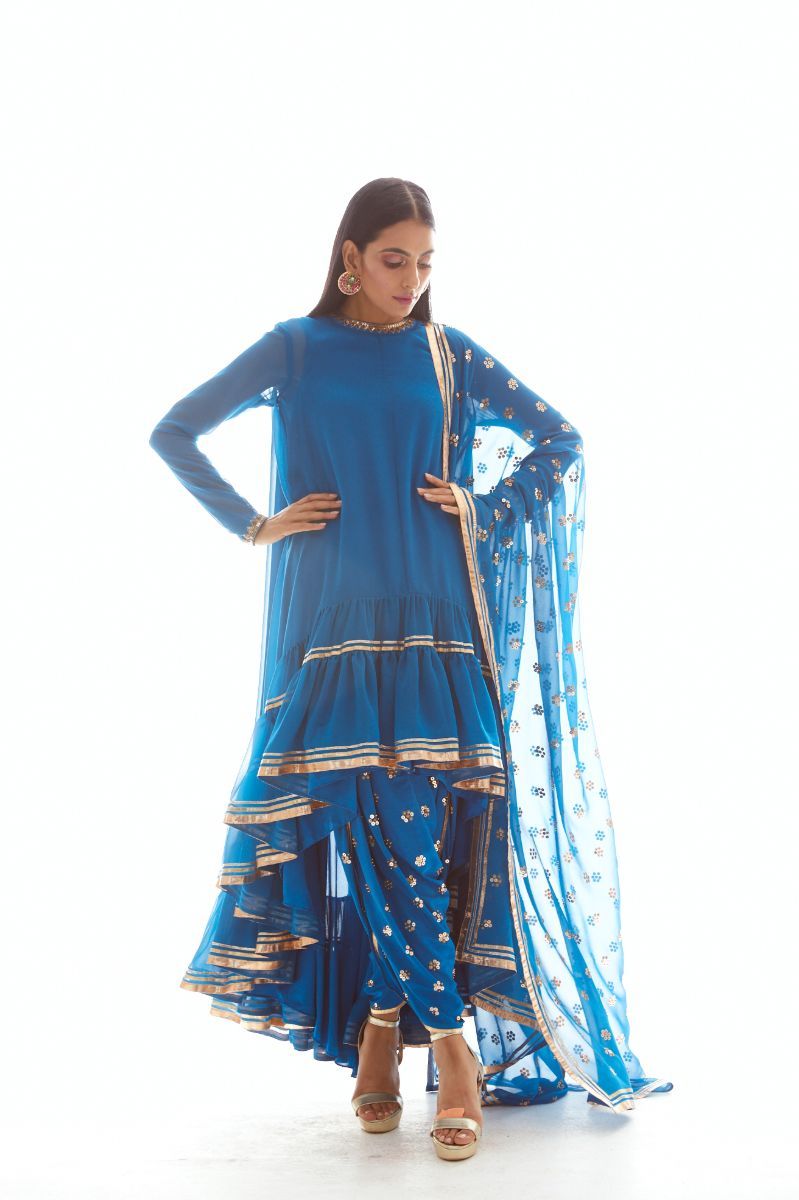 BLUE KURTA WITH PANTS